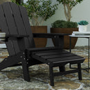 Ridley Adirondack Chair with Cup Holder and Pull Out Ottoman, All-Weather HDPE Indoor/Outdoor Lounge Chair, Set of 2