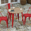 Dryden Indoor/Outdoor Dining Table, 30" Round All Weather Poly Resin Top with Steel Base