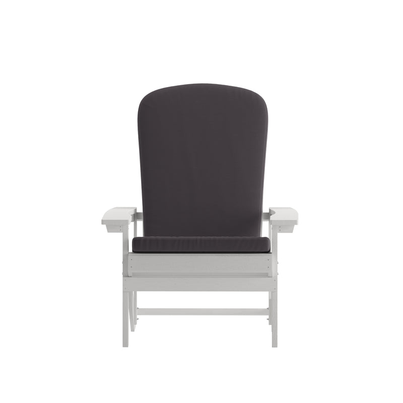 Riviera Set of 2 Weather Resistant Adirondack Patio Chairs With Vertical Lattice Backs and Comfort Foam Cushions