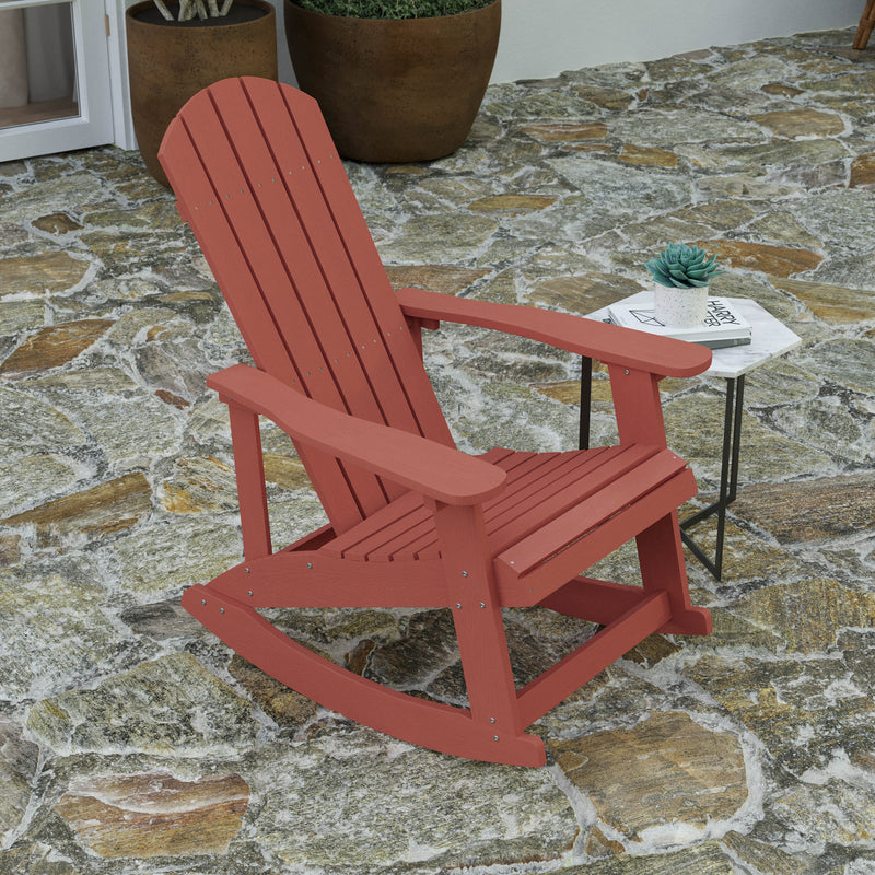 Atlantic All-Weather Polyresin Adirondack Rocking Chair with Vertical Slats