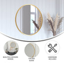 Monaco 24" Round Accent Wall Mirror in Black with Metal Frame for Bathroom, Vanity, Entryway, Dining Room, & Living Room