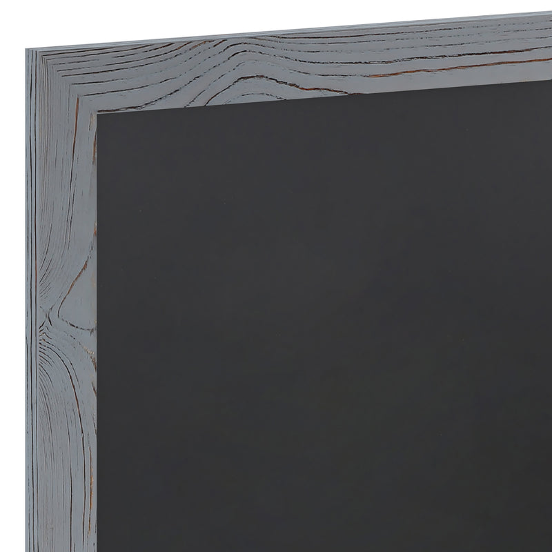 Magda 20" x 30" Rustic Gray Wall Mount Magnetic Chalkboard Sign, Hanging Wall Chalkboard Memo Board