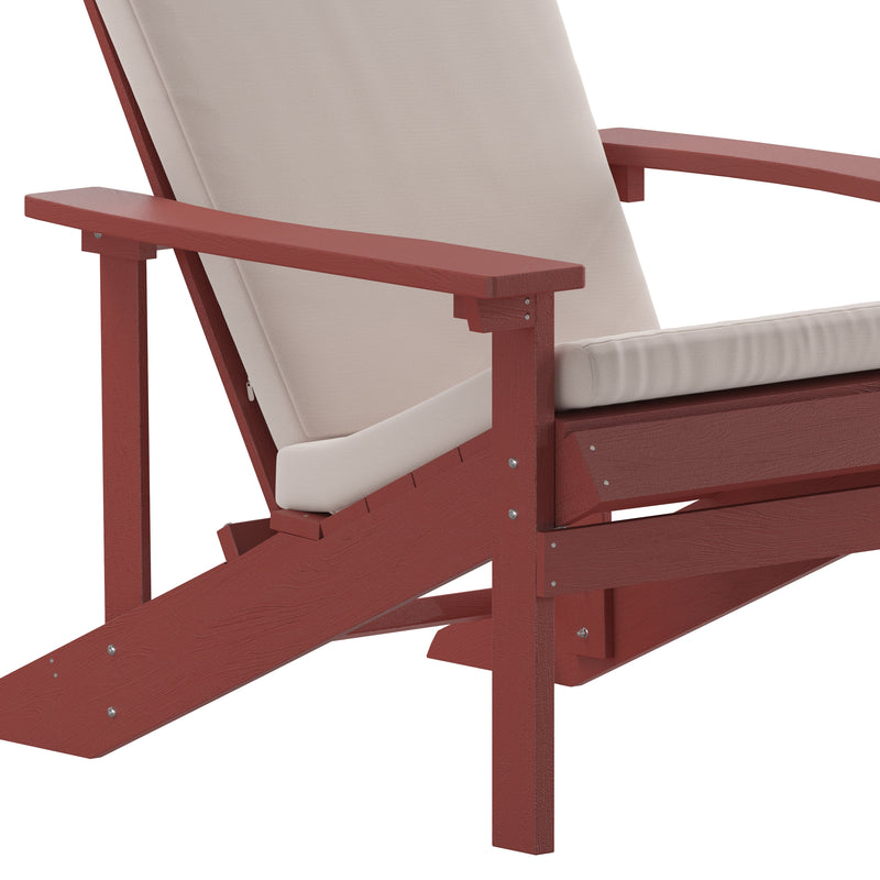 Riviera Set of 2 Weather Resistant Adirondack Patio Chairs With Vertical Lattice Backs and Comfort Foam Cushions