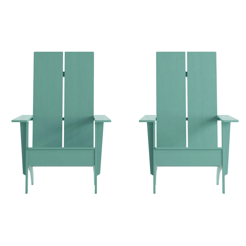 Set of 2 Piedmont Modern All-Weather Poly Resin Wood Adirondack Chairs