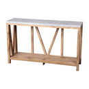 Erikson Modern Farmhouse Engineered Wood Sofa Table with Wood Bracing and Lower Shelf