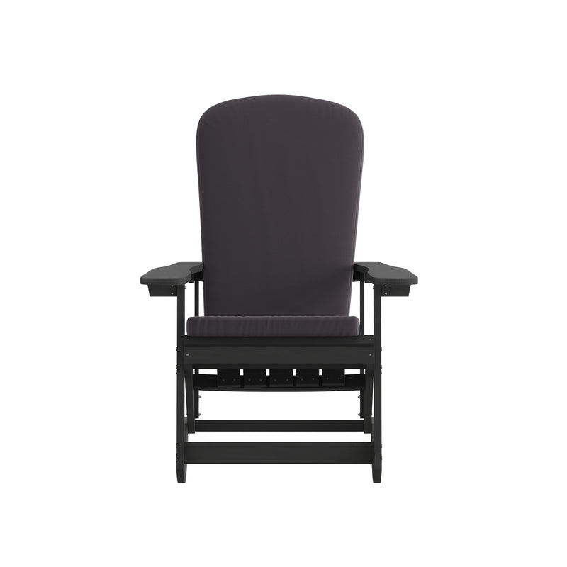 Atlantic All-Weather Polyresin Adirondack Rocking Chair with Vertical Slats and Weather Resistant Cushions