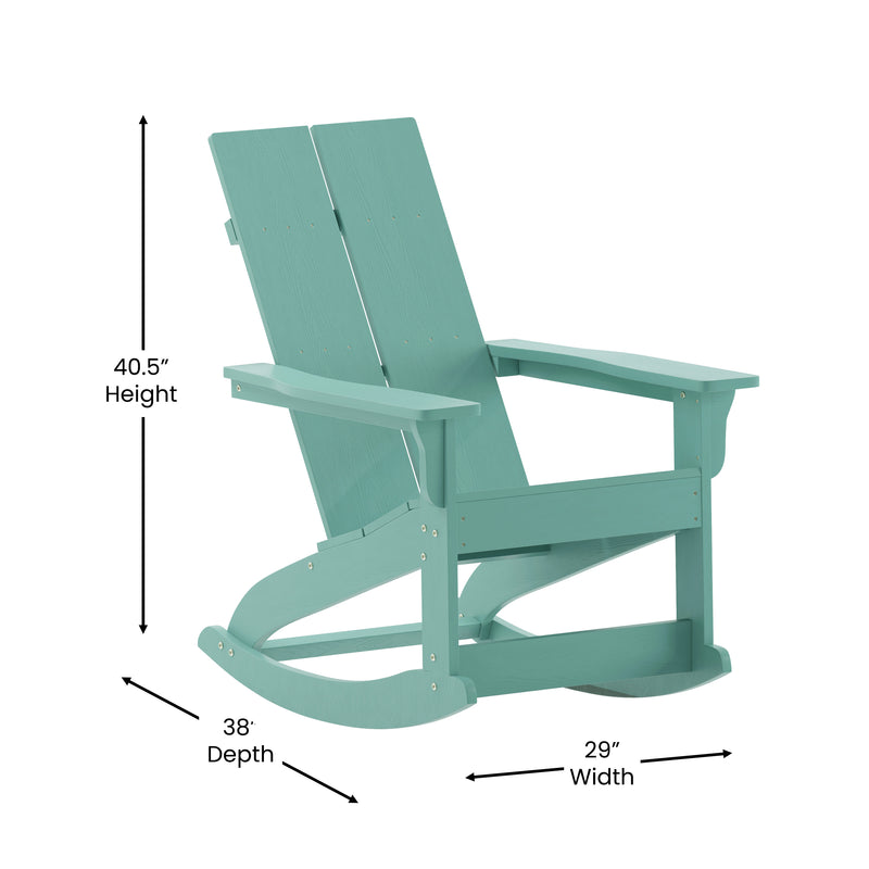 Set of 2 Wellington UV Treated All-Weather Polyresin Adirondack Rocking Chairs