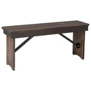 Tinsley 40" x 12" Solid Pine Folding Farmhouse Style Bench