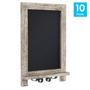 Magda Set of 10 Wall Mount or Tabletop Magnetic Chalkboards with Folding Metal Legs in Weathered,  9.5" x 14"
