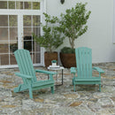 Set of 2 Riviera Poly Resin Folding Adirondack Lounge Chair - All-Weather Indoor/Outdoor Patio Chair