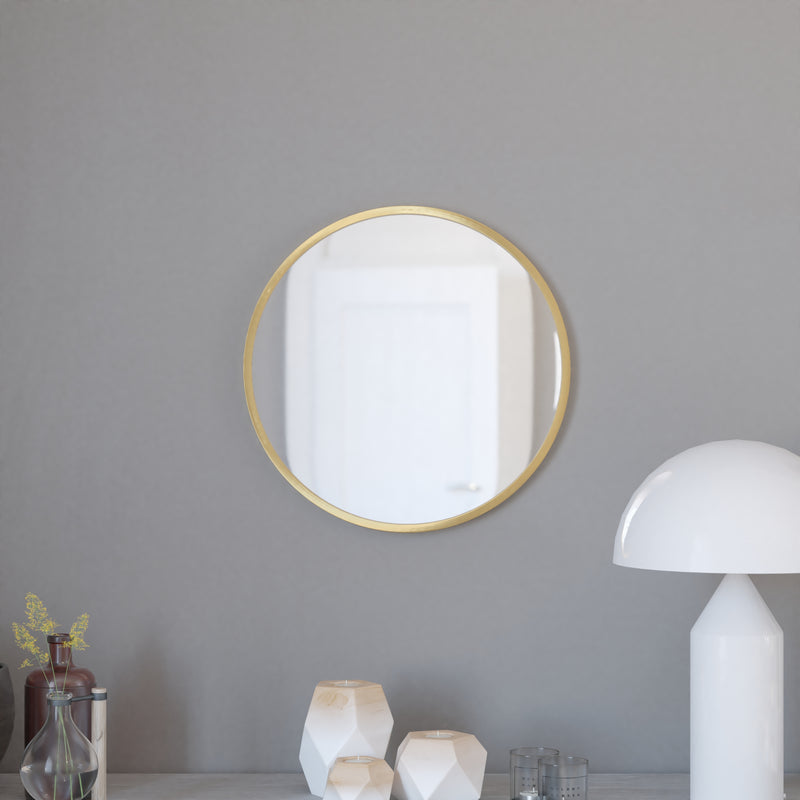 Monaco 20" Round Accent Wall Mirror in Black with Metal Frame for Bathroom, Vanity, Entryway, Dining Room, & Living Room