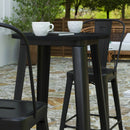 Dryden Indoor/Outdoor Bar Top Table, 23.75" Round All Weather Poly Resin Top with Steel base