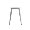 Dryden Indoor/Outdoor Dining Table, 23.75" Round All Weather Poly Resin Top with Steel Base