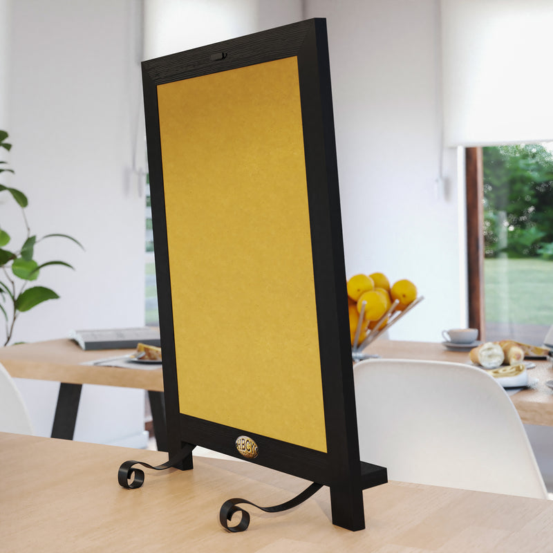 Magda Set of 10 Wall Mount or Tabletop Magnetic Chalkboards with Folding Metal Legs in Black, 12" x 17"