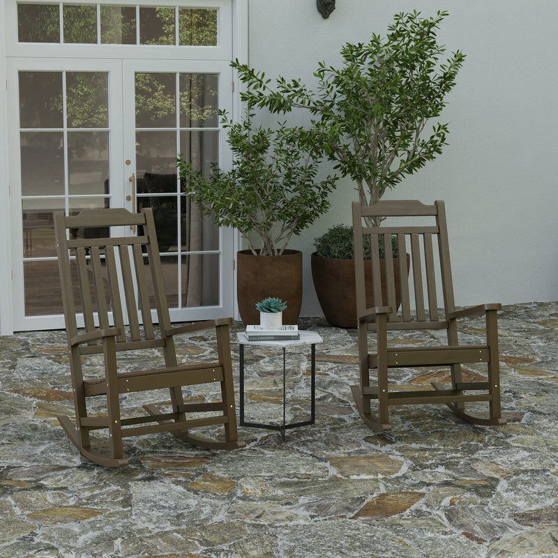 Set of Hillford Poly Resin Indoor/Outdoor Rocking Chairs
