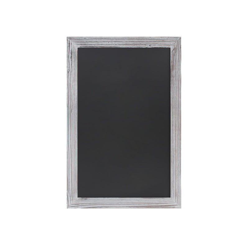 Magda 20" x 30" Whitewashed Wall Mount Magnetic Chalkboard Sign, Hanging Wall Chalkboard Memo Board