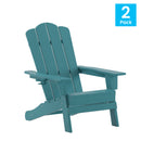 Nassau Adirondack Chair with Cup Holder, Weather Resistant HDPE Adirondack Chair, Set of 2