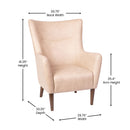 Regal Traditional Wingback Accent Chair, Faux Leather Upholstery and Wooden Frame and Legs