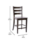Verity Set of Two Classic Wooden Ladderback Counter Height Barstools with Solid Wood Seats