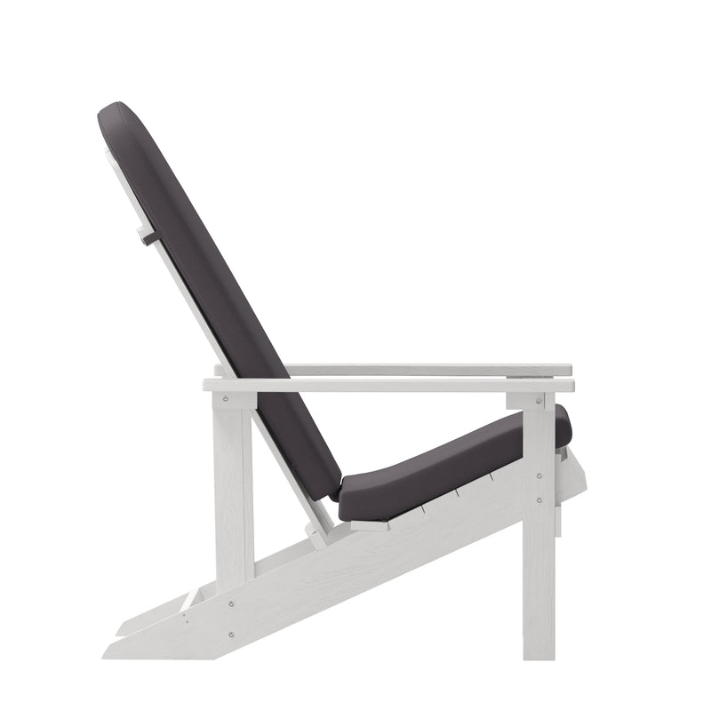 Riviera Set of 2 Weather Resistant Adirondack Patio Chairs With Vertical Lattice Backs and Comfort Foam Cushions