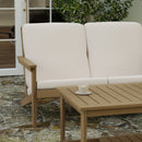 Riviera All-Weather Poly Resin Wood Adirondack Style Deep Seat Patio Loveseat with Cushions