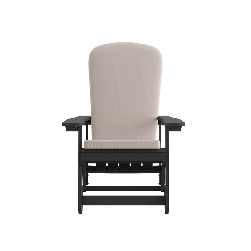 Atlantic All-Weather Polyresin Adirondack Rocking Chair with Vertical Slats and Weather Resistant Cushions