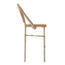 Celia Set of Two Indoor/Outdoor Stacking French Bistro Bar Stools with Patterned Seats and Backs & Light Natural Metal Frames