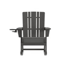 Ridley Adirondack Rocking Chair with Cup Holder, Weather Resistant HDPE Adirondack Rocking Chair, Set of 2