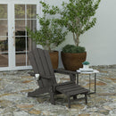 Nassau Adirondack Chair with Cup Holder and Pull Out Ottoman, All-Weather HDPE Indoor/Outdoor Lounge Chair