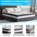 Luna 10 Inch Hybrid Mattress CertiPUR-US Certified Foam & Pocket Spring Mattress in a Box