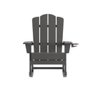 Ridley Adirondack Rocking Chair with Cup Holder, Weather Resistant HDPE Adirondack Rocking Chair in Gray