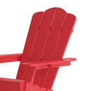 Nassau Adirondack Chair with Cup Holder, Weather Resistant HDPE Adirondack Chair in Red