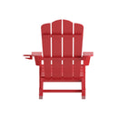 Ridley Adirondack Rocking Chair with Cup Holder, Weather Resistant HDPE Adirondack Rocking Chair in Red, Set of 2