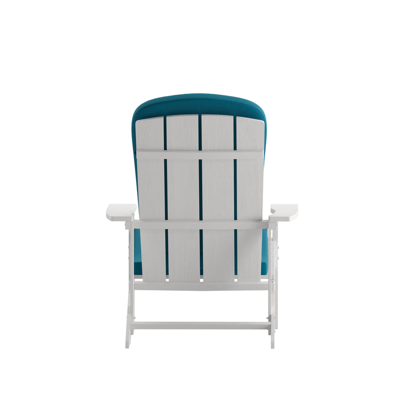 Riviera Set of 2 Weather Resistant Adirondack Patio Chairs With Vertical Lattice Backs and Comfort Foam Cushions
