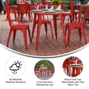 Dryden Indoor/Outdoor Dining Table, 30" Round All Weather Poly Resin Top with Steel Base