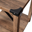 Green River Modern Farmhouse Engineered Wood End Table and Powder Coated Steel Accents