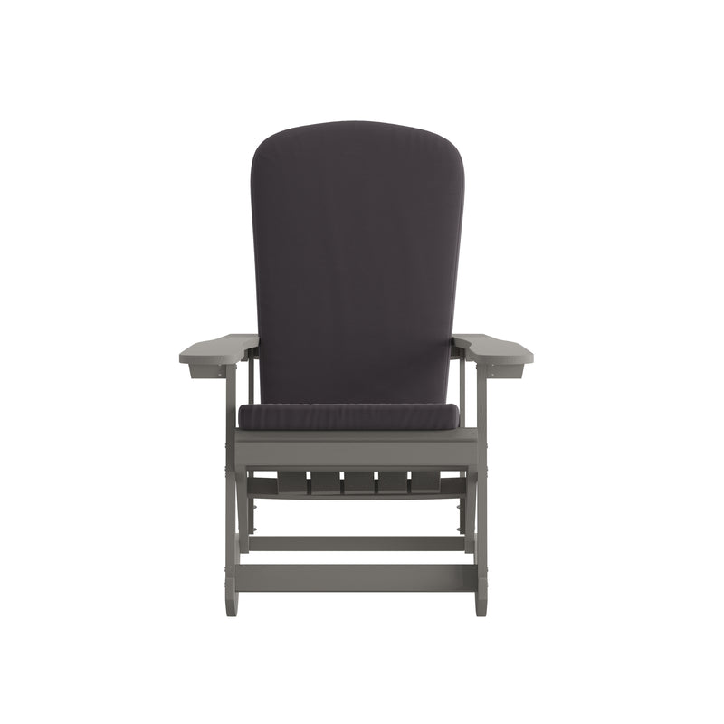 Atlantic All-Weather Polyresin Adirondack Rocking Chair with Vertical Slats and Weather Resistant Cushions