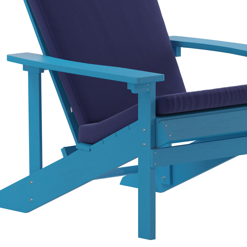 Riviera Set of 2 Weather Resistant Adirondack Patio Chairs With Vertical Lattice Backs and Comfort Foam Cushions
