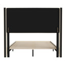 Percy Modern Platform Bed with Padded Channel Stitched Faux Linen Upholstered Wingback Headboard and 8.6" Underbed Clearance