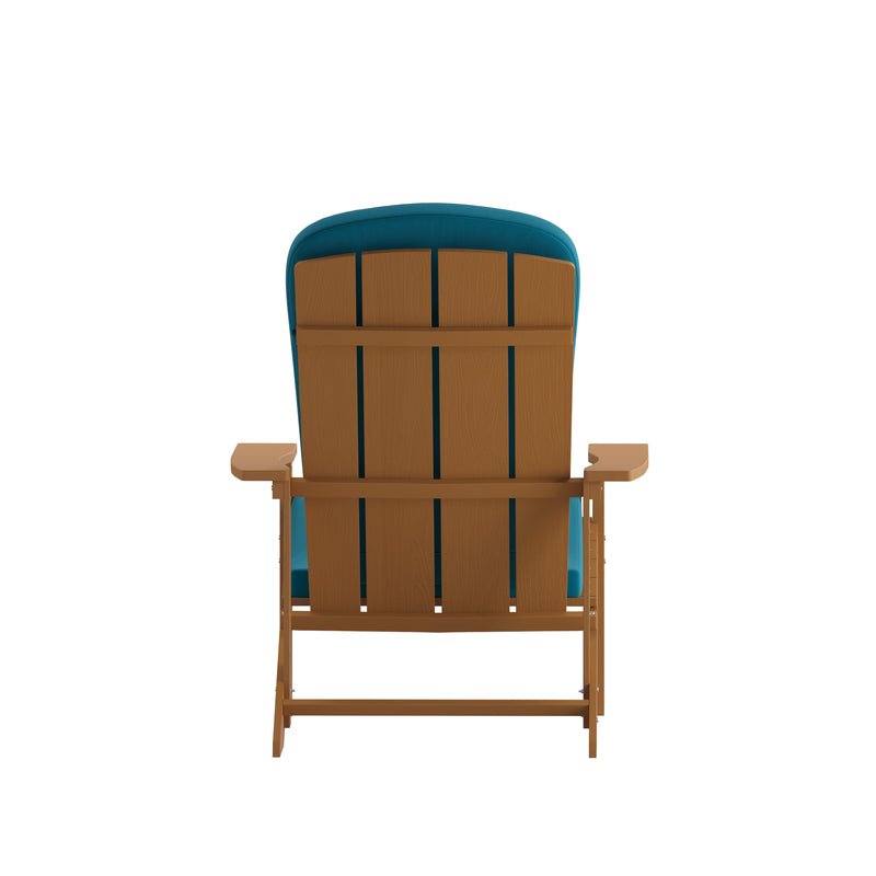 Riviera Set of 2 Weather Resistant Adirondack Patio Chairs With Vertical Lattice Backs and Comfort Foam Cushions
