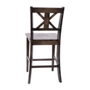 Imelda Set of Two Solid Wood Modern Farmhouse Counter Height Dining Stool