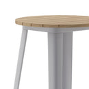 Dryden Indoor/Outdoor Bar Top Table, 23.75" Round All Weather Poly Resin Top with Steel base