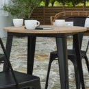 Dryden Indoor/Outdoor Dining Table, 30" Round All Weather Poly Resin Top with Steel Base