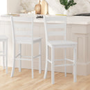 Verity Set of Two Classic Wooden Ladderback Bar Height Barstools with Solid Wood Seats