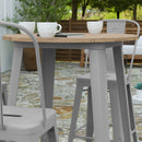 Dryden Indoor/Outdoor Bar Top Table, 30" Round All Weather Poly Resin Top with Steel base