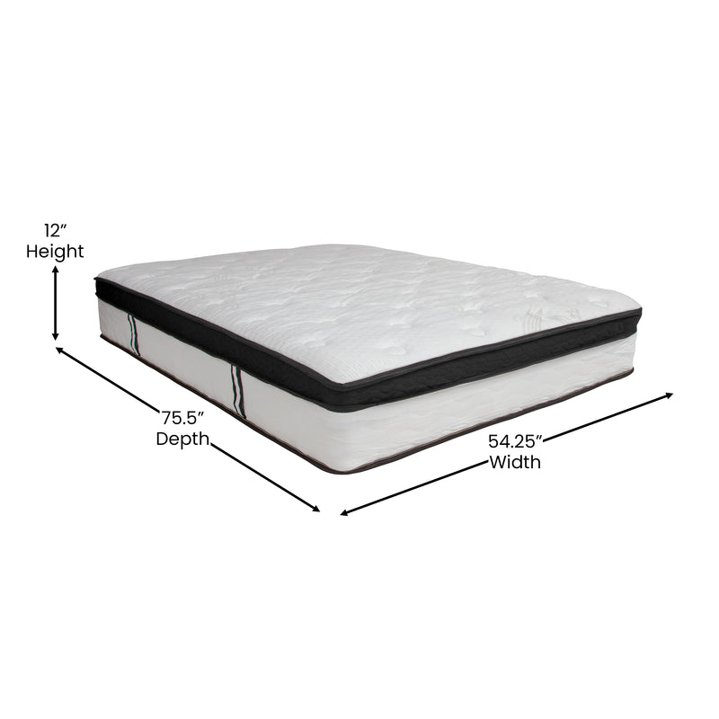 Hulen 12 Inch Hybrid Pocket Spring & CertiPUR-US Certified Memory Foam Mattress