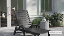 Gaylord Adjustable Adirondack Lounger with Cup Holder- All-Weather Indoor/Outdoor HDPE Lounge Chair in Black