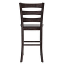 Verity Set of Two Classic Wooden Ladderback Bar Height Barstools with Solid Wood Seats