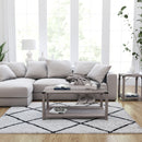 Green River Modern Farmhouse Engineered Wood Coffee Table and Powder Coated Steel Accents