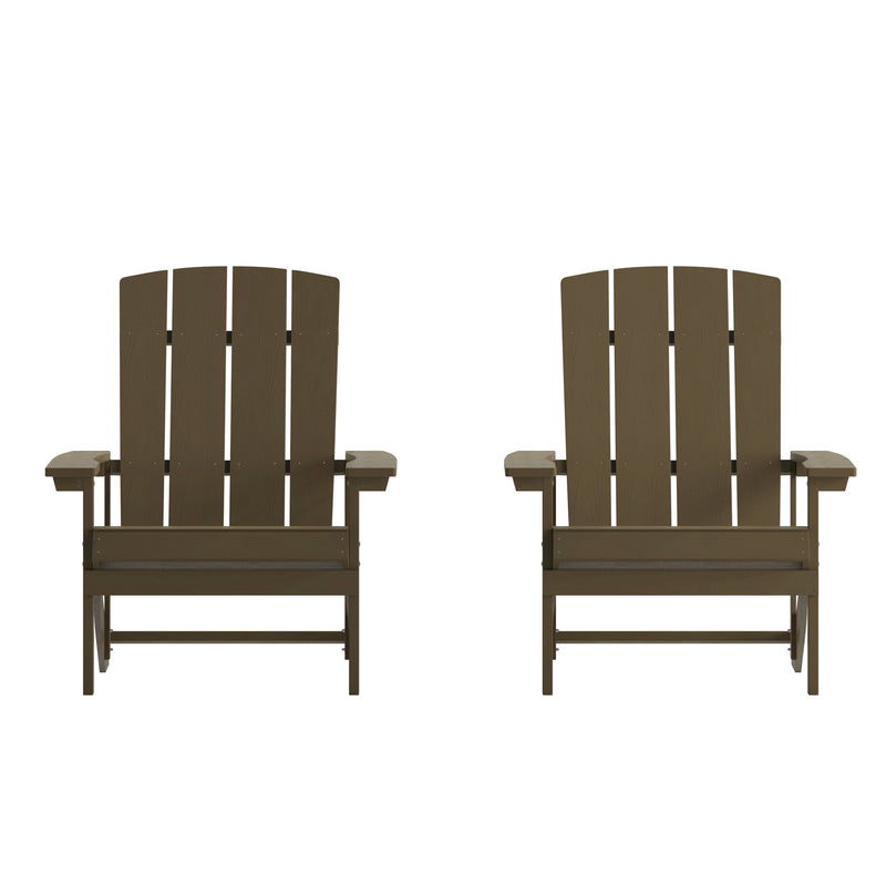 Set of 2 Riviera Adirondack Patio Chairs With Vertical Lattice Back And Weather Resistant Frame